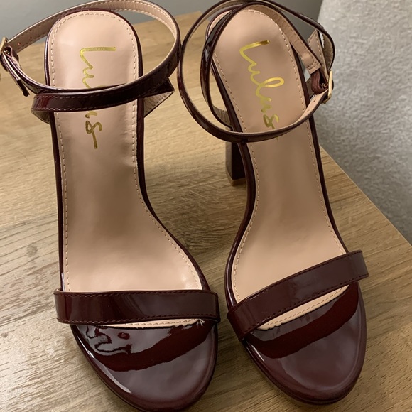 Brand new Lulu’s Burgundy strappy high heels - Picture 3 of 7
